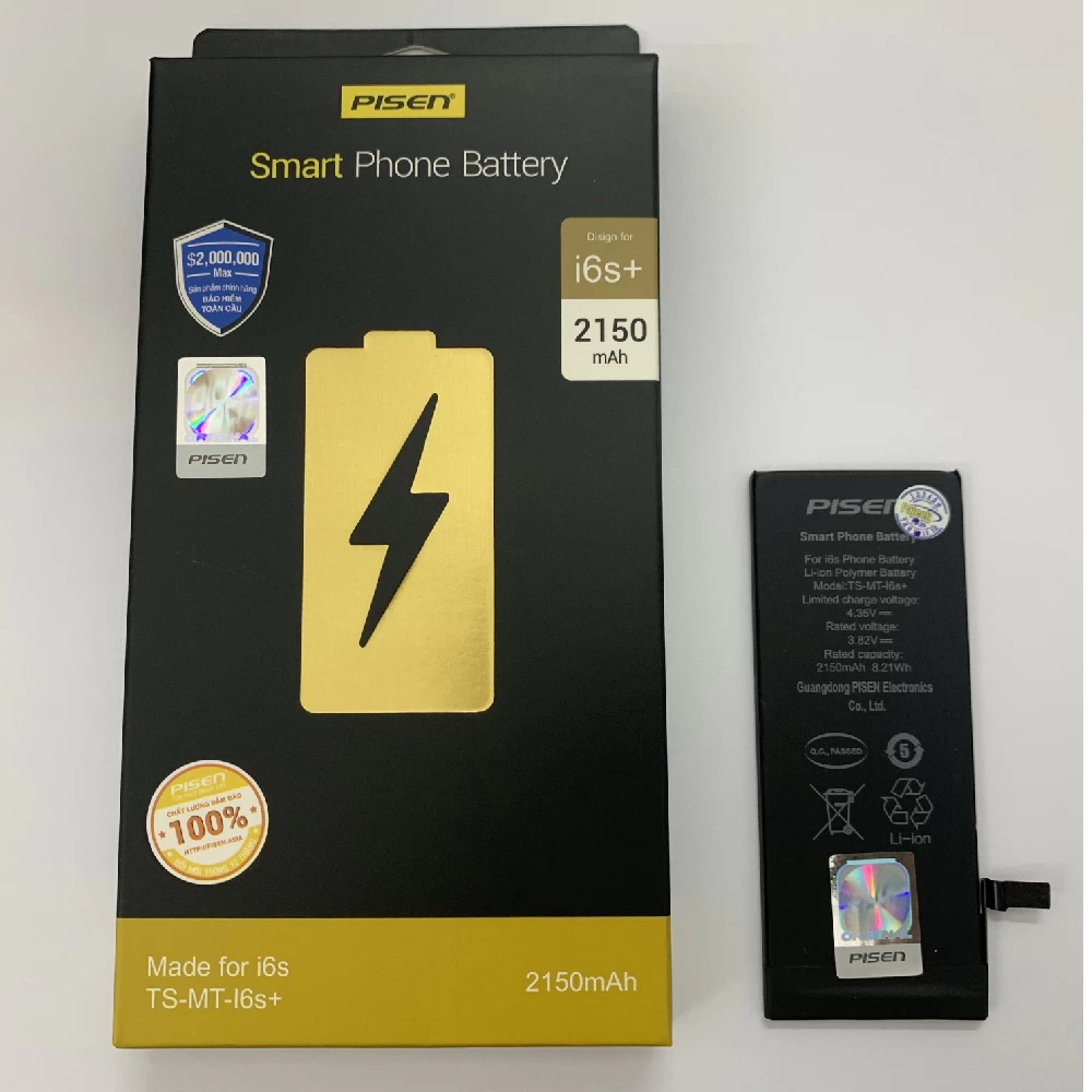 Thay pin iPhone 6s Plus Chính Hãng PISEN (Dung lượng cao 3380mAh)