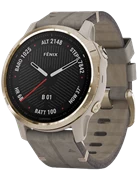 Đồng hồ Garmin Fenix 6S - Sapphire, Light Gold with Shale Gray Leather Band