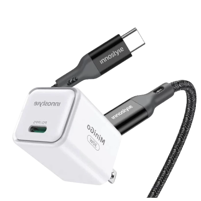 Sạc nhanh Innostyle MiniGo 30W GaN PD/PPS charger + Cáp PowerFlex