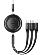 Cáp Baseus Bright Mirror 2 Series Retractable 3 in 1 USB to M+L+C 3.5A dài 