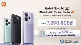 Mở bán Xiaomi Redmi Note 14 5G - Nhận ưu đãi quà tặng hấp dẫn, số lượng có hạn