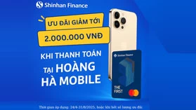Giảm 10% tối đa 2 triệu với thẻ tín dụng Shinhan Finance Mastercard THE FIRST
