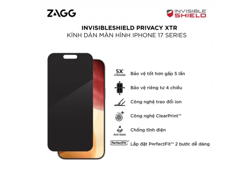 Kính dán màn hình InvisibleShield Privacy XTR iPhone 17 Pro Max