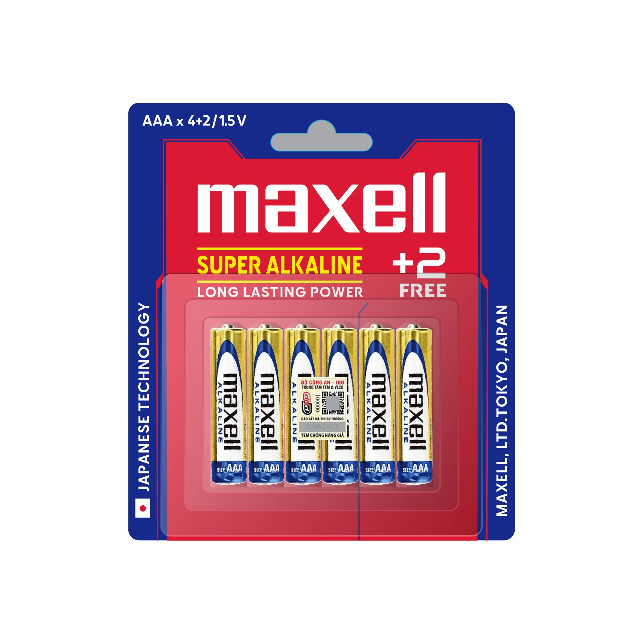 Pin AAA Maxell Super Alkaline LR03 Vỉ 4 Viên Tặng 2 