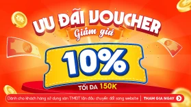 Nhận ngay voucher giảm 10% tối đa 150.000đ khi nhập mã đơn hàng Shopee, Lazada, Tiktok và đăng ký tài khoản lần đầu tại website Hoàng Hà Mobile