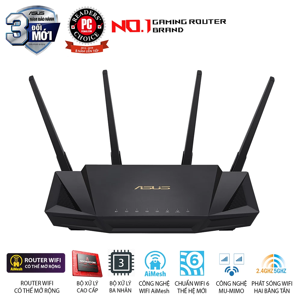 Router Wifi 6 Asus RT-AX3000 - Chính hãng