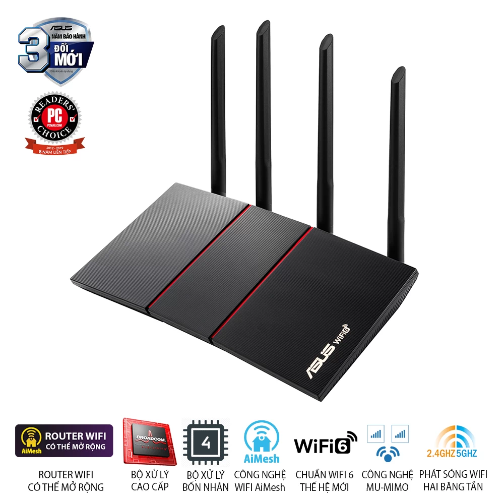 Router WiFi 6 Asus RT-AX55 AX1800 - Chính hãng