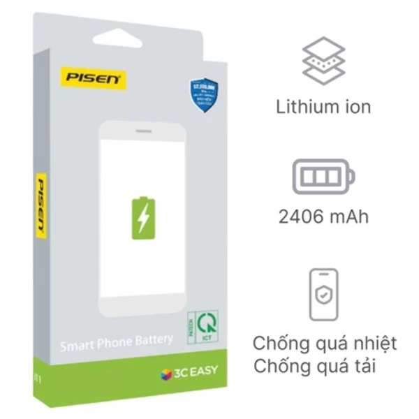 Pin iPhone 13 mini Chính Hãng PISEN Dung lượng chuẩn 2406mAh