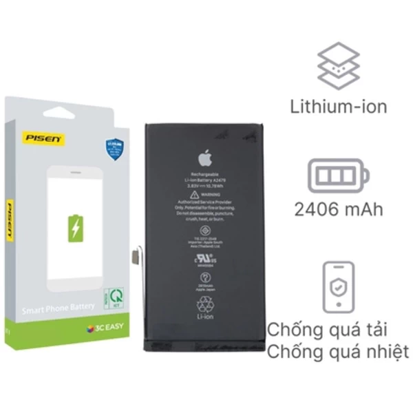 Pin iPhone 13 mini Chính Hãng PISEN Dung lượng chuẩn 2406mAh