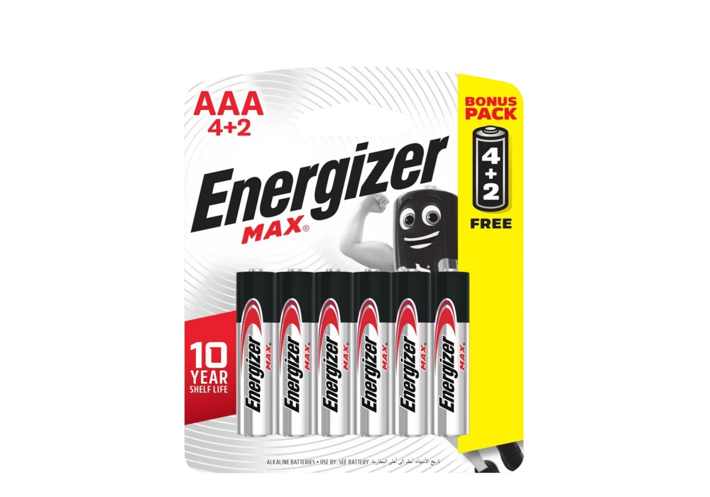 Pin tiểu Energizer MAX AAA E92 BP4+2 6 viên (Kiềm)
