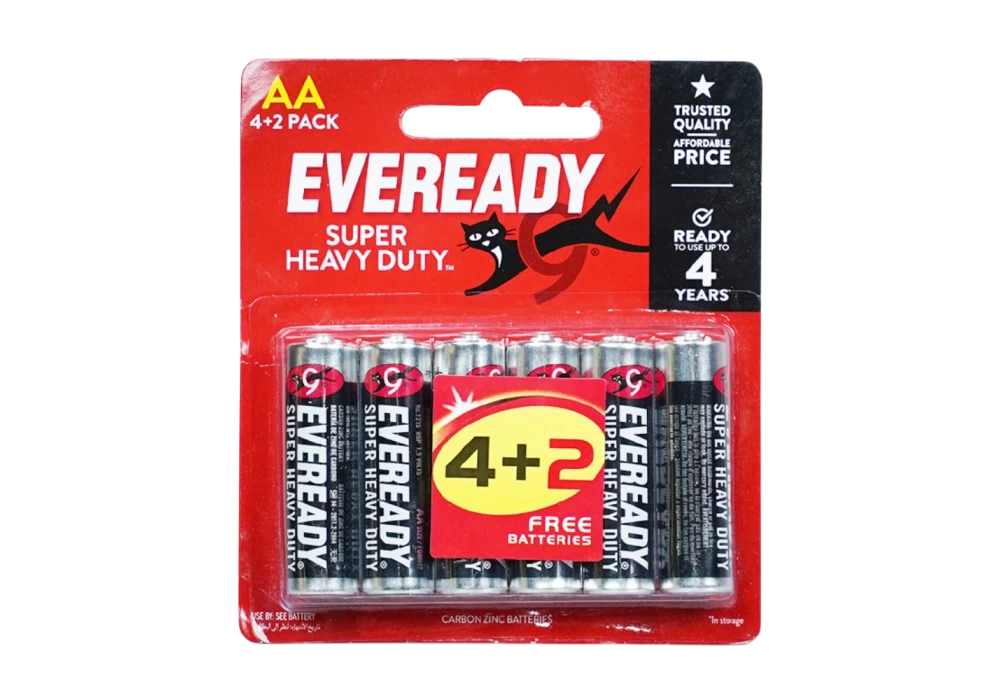 Pin tiểu Energizer Eveready SHD AA 1215BP4+2 6 viên (Than carbon)