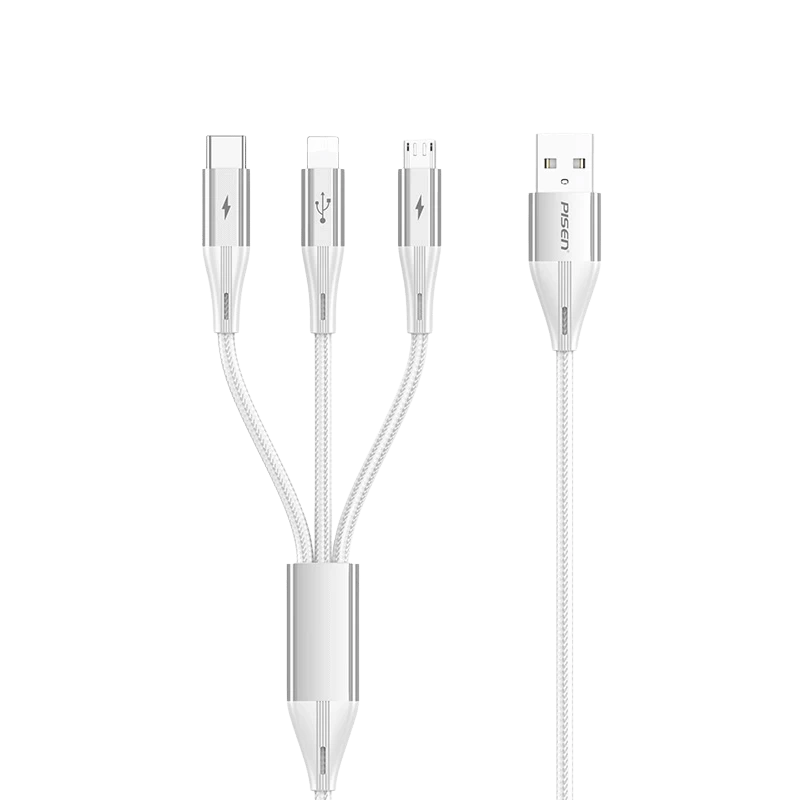 Cáp PISEN - Fast 3-in-1 (Lightning/USB-C/Micro) USB-A 1.8m Anti-break