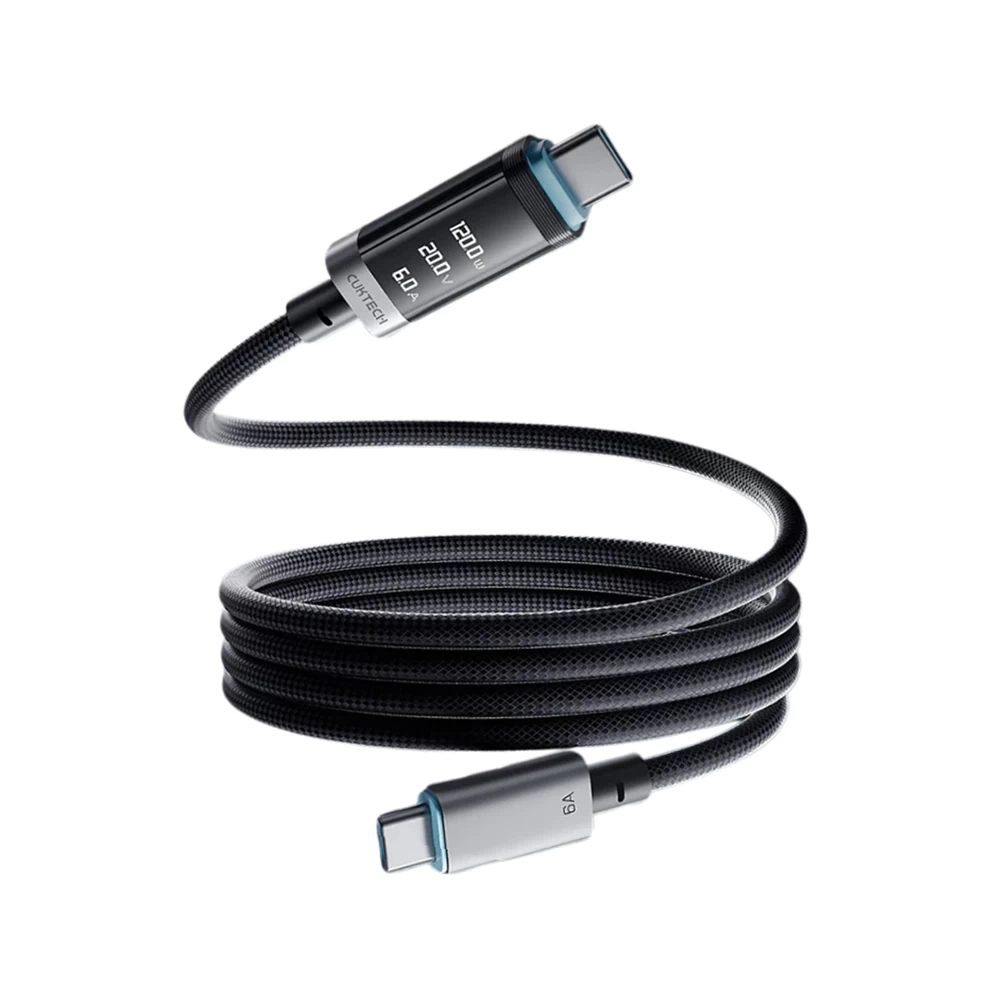 Cáp Cuktech C to C 6A 240W hít từ tính 1.5M – CMC615