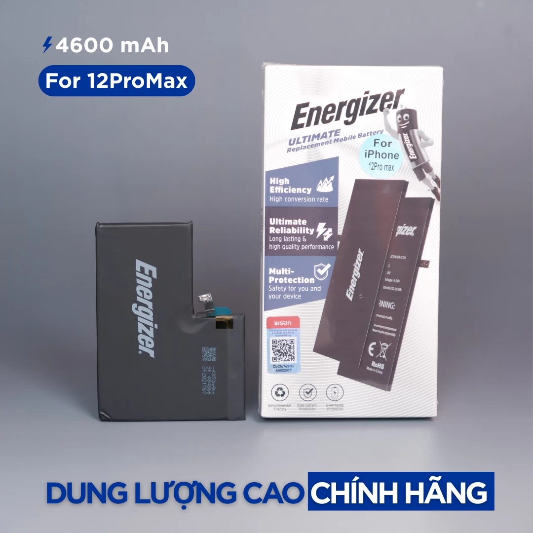 Pin iPhone 12 Pro Max chính hãng Energizer ECA12PM4600P (dung lượng cao)