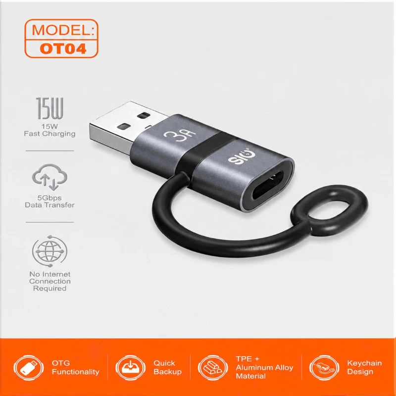 Cổng chuyển OTG SIO USB A – Type C Model OT04