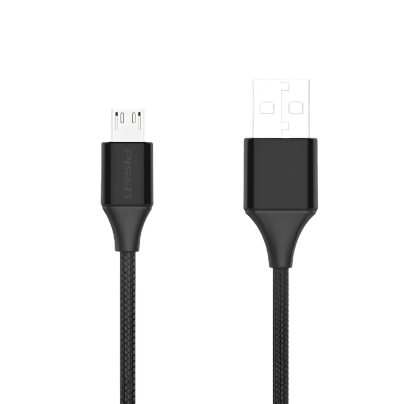 Cáp PISEN Micro USB 2.4A Braided 1000mm (Antibreak) MU01