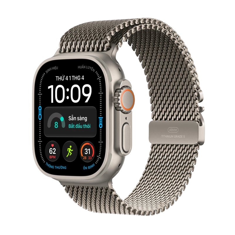 Apple Watch Ultra 4 - GPS + Cellular, 49mm - Viền Titan Dây Milanese S
