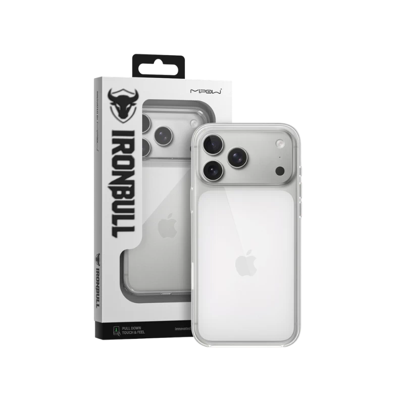 Ốp Lưng iPhone 18 Pro/17 Pro 2026 MIPOW IRONBULL Soft TPU Transpare