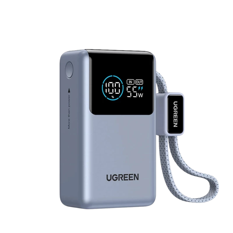 Sạc dự phòng UGREEN 10000mAh 55W PB727 tích hợp cáp Type C