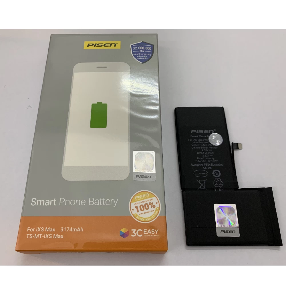 Pin Iphone Xs Max Chính Hãng Pisen (Dung Lượng Chuẩn 3174 Mah)