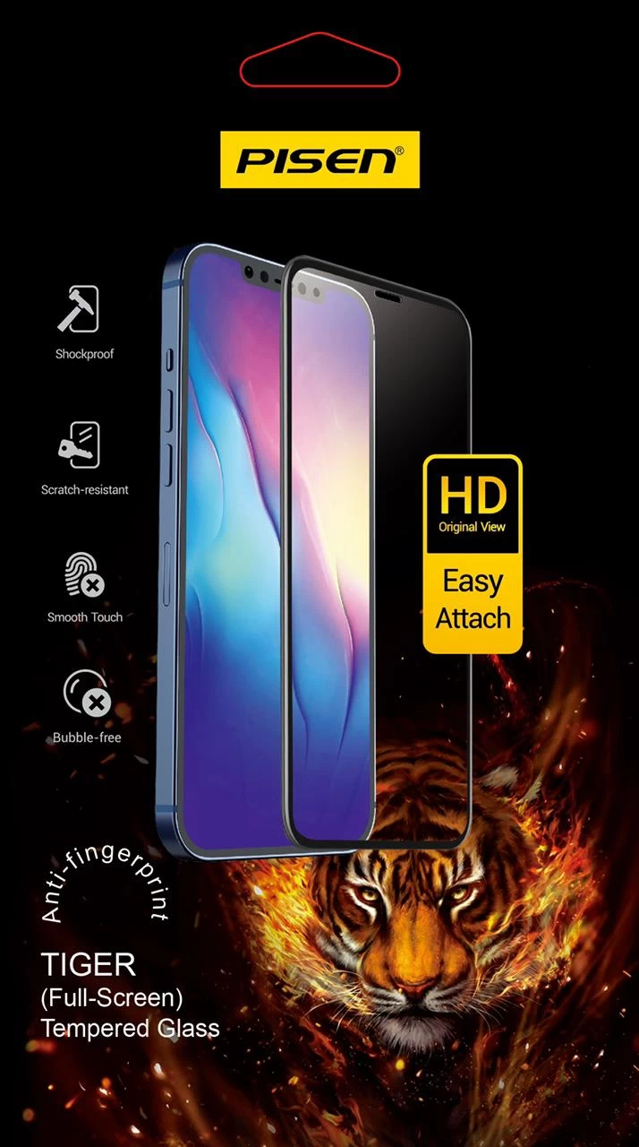 Tấm Dán Cường Lực Pisen Tiger (Ful - Screen) Ip12 Pro Max 6.7"