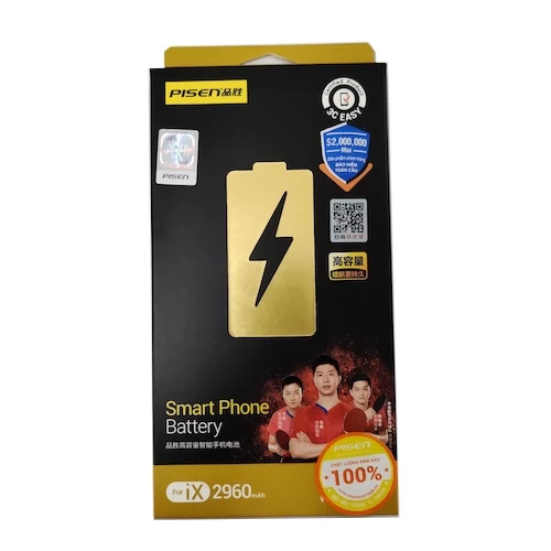 Pin Iphone X Chính Hãng Pisen (Dung Lượng Cao 2960Mah)