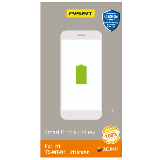 Pin Iphone 11 Chính Hãng Pisen (Dung Lượng Chuẩn 3110Mah)