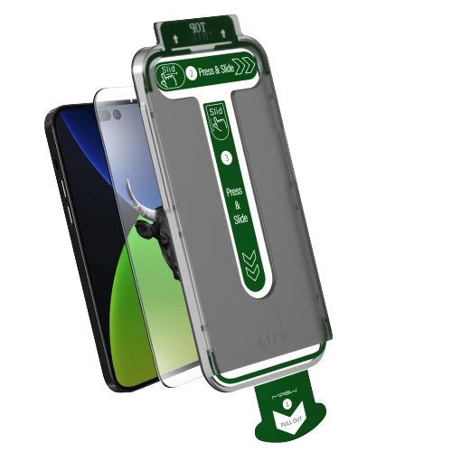 Bộ Dán + Tool Hỗ Trợ Dán Cường Lực Iphone 14 Pro Mipow Kingbull Premium