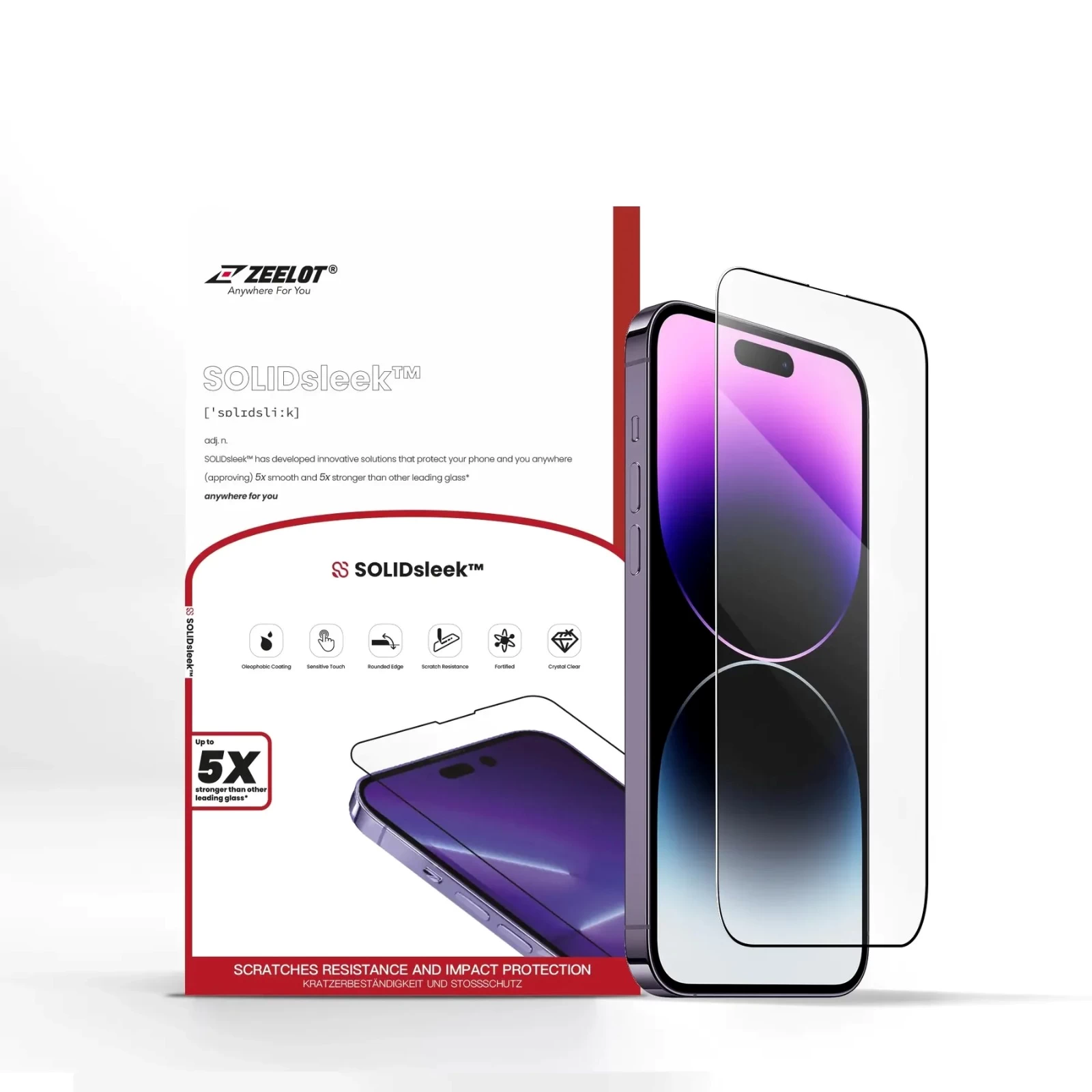 Kính Cường Lực Chống Va Đập Iphone 14 Pro Max Zeelot Solidsleek
