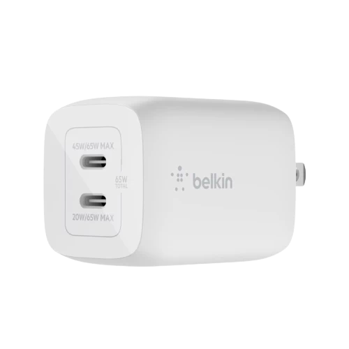 Sạc Nhanh Belkin 65W Gan2, 2 X Usb - C Pd Pps - Chính Hãng