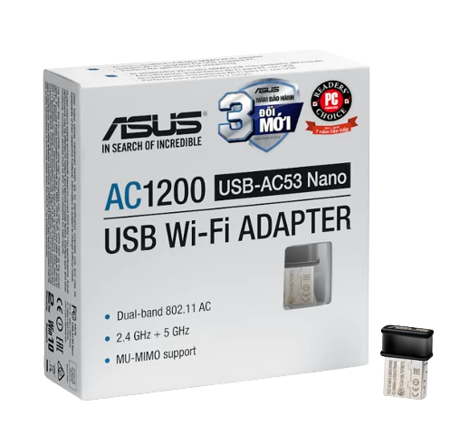 Thiết Bị Thu Sóng Usb Wi - Fi Asus Ac53 Nano Băng Tần Kép Ac1200 - Chính Hãng