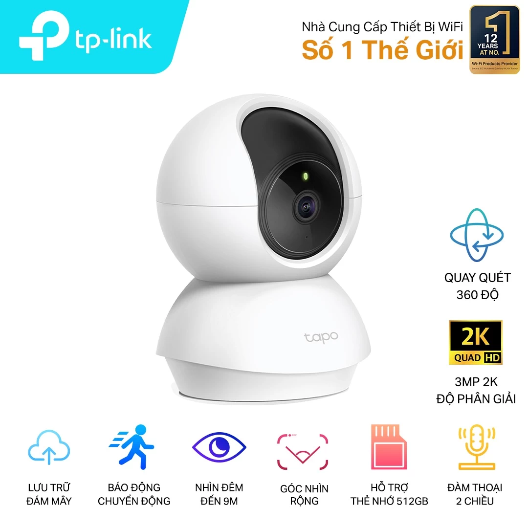 Camera Ip Wi - Fi Tp - Link Tapo C210 360° 3Mp - Chính Hãng