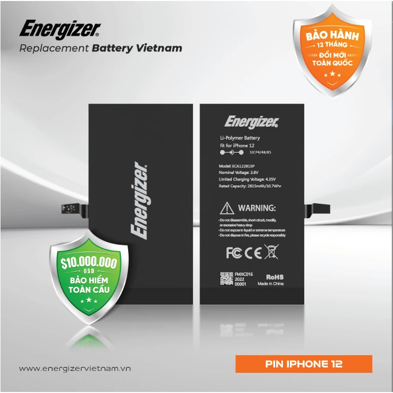 Pin Energizer Iphone 12/12 Pro - Eca12P2815P Chính Hãng