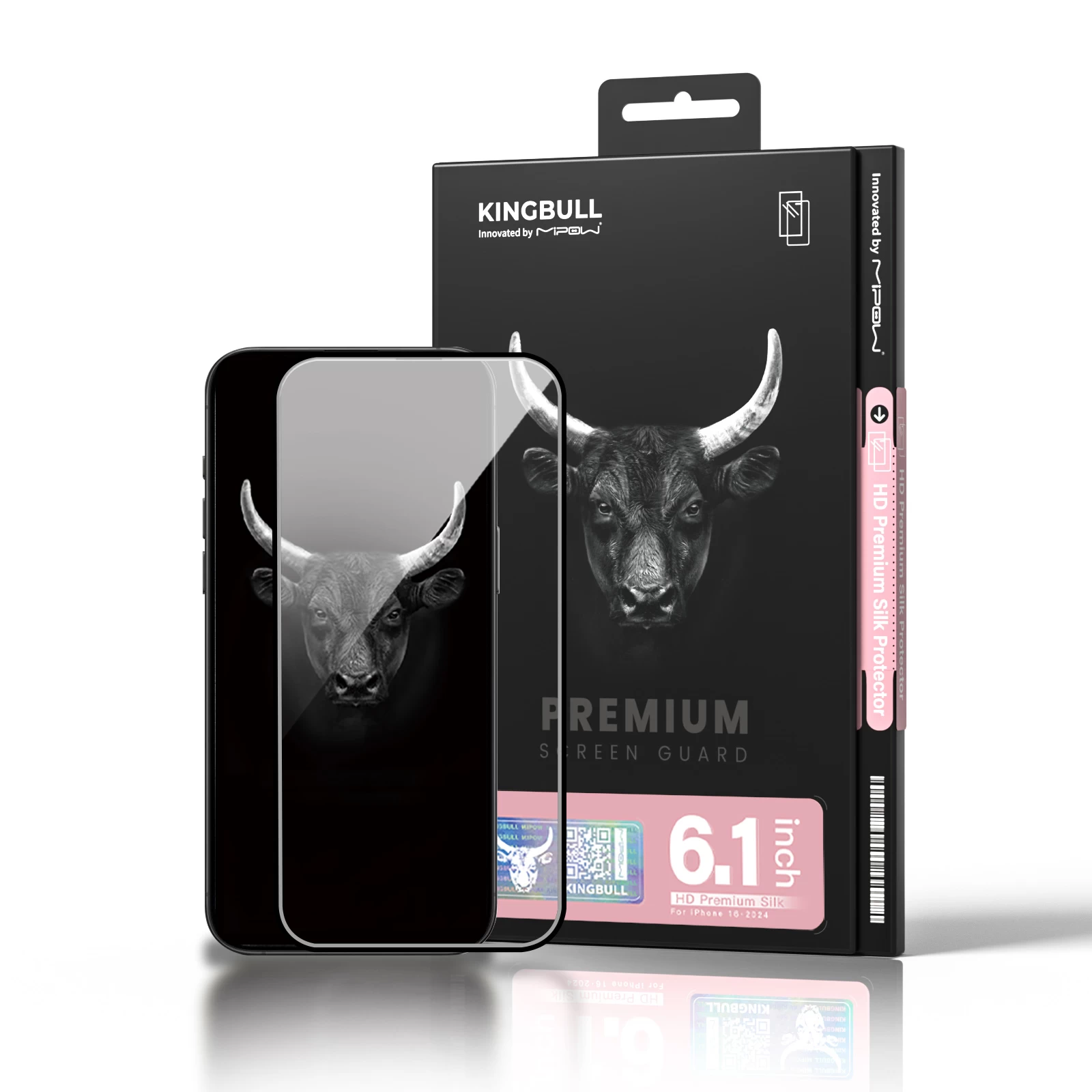 Kính Cường Lực Mipow Kingbull Hd Premium Silk For Iphone 6.1 Inch 2024