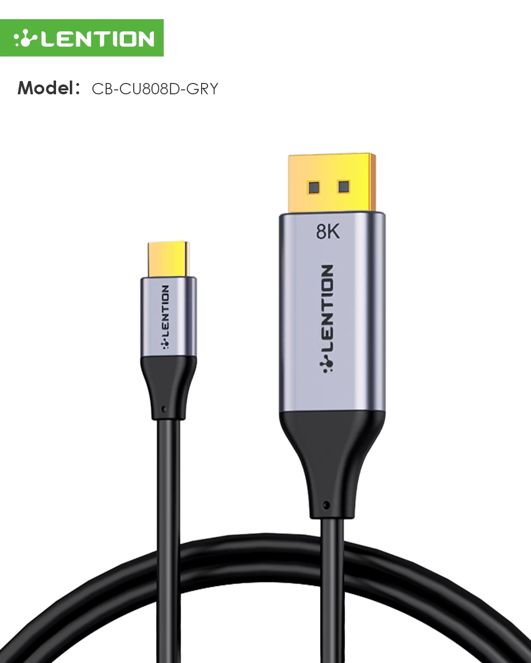 Bộ Chuyển Lention Cu808D Usb - C Sang Displayport Dài 1.8M (8K 60Hz)
