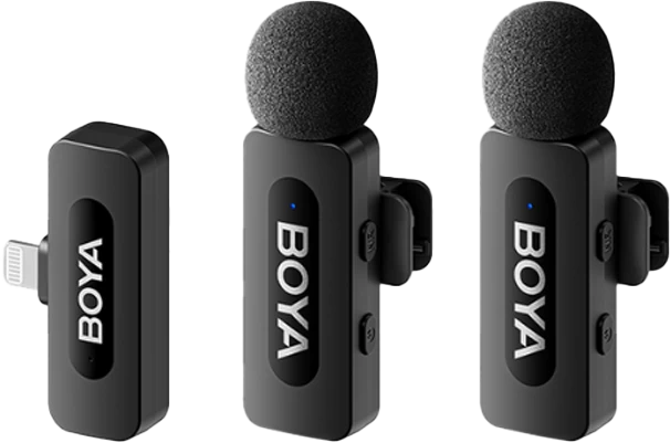 Microphone Thu Âm Không Dây Boya By - V2 V2.0 (Lightning, 2 Mic)