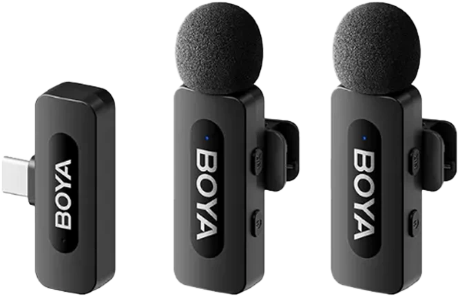 Microphone Thu Âm Không Dây Boya By - V20 V2.0 (Typec, 2 Mic)