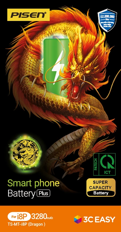  Pin Iphone 8 Plus Chính Hãng Pisen (Siêu Cao 3280Mah)