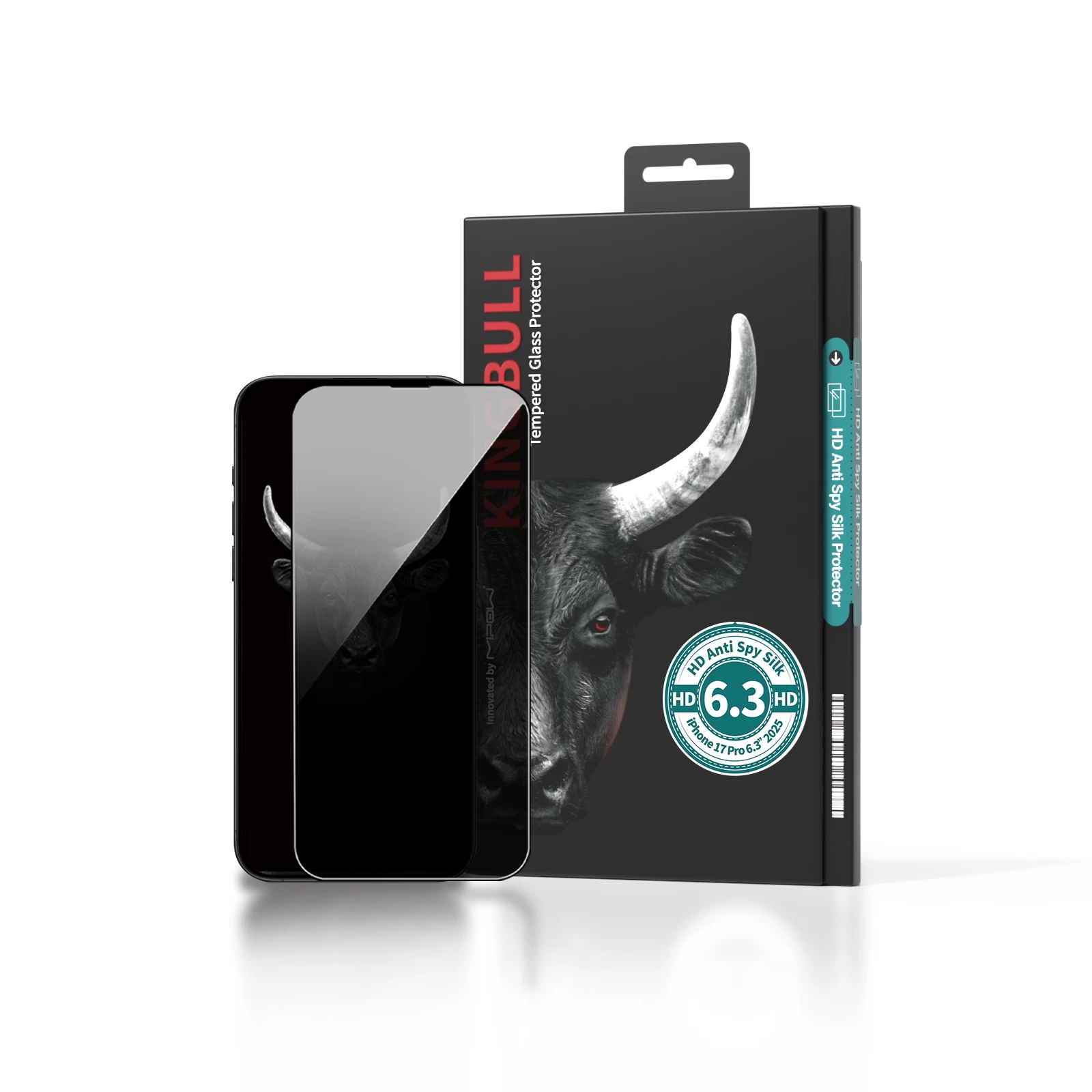 Dán Cường Lực Chống Nhìn Trộm Mipow Kingbull HD Anti-Spy iPhone 17 Pro