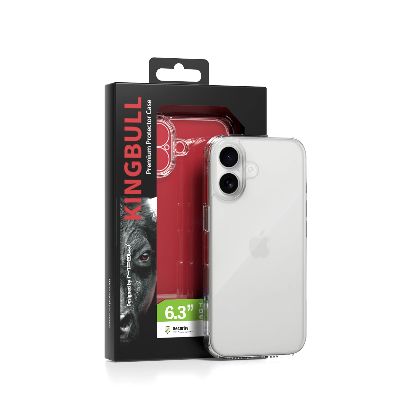 Ốp Lưng Mipow Kingbull Tempered Glass Transparent iPhone 17