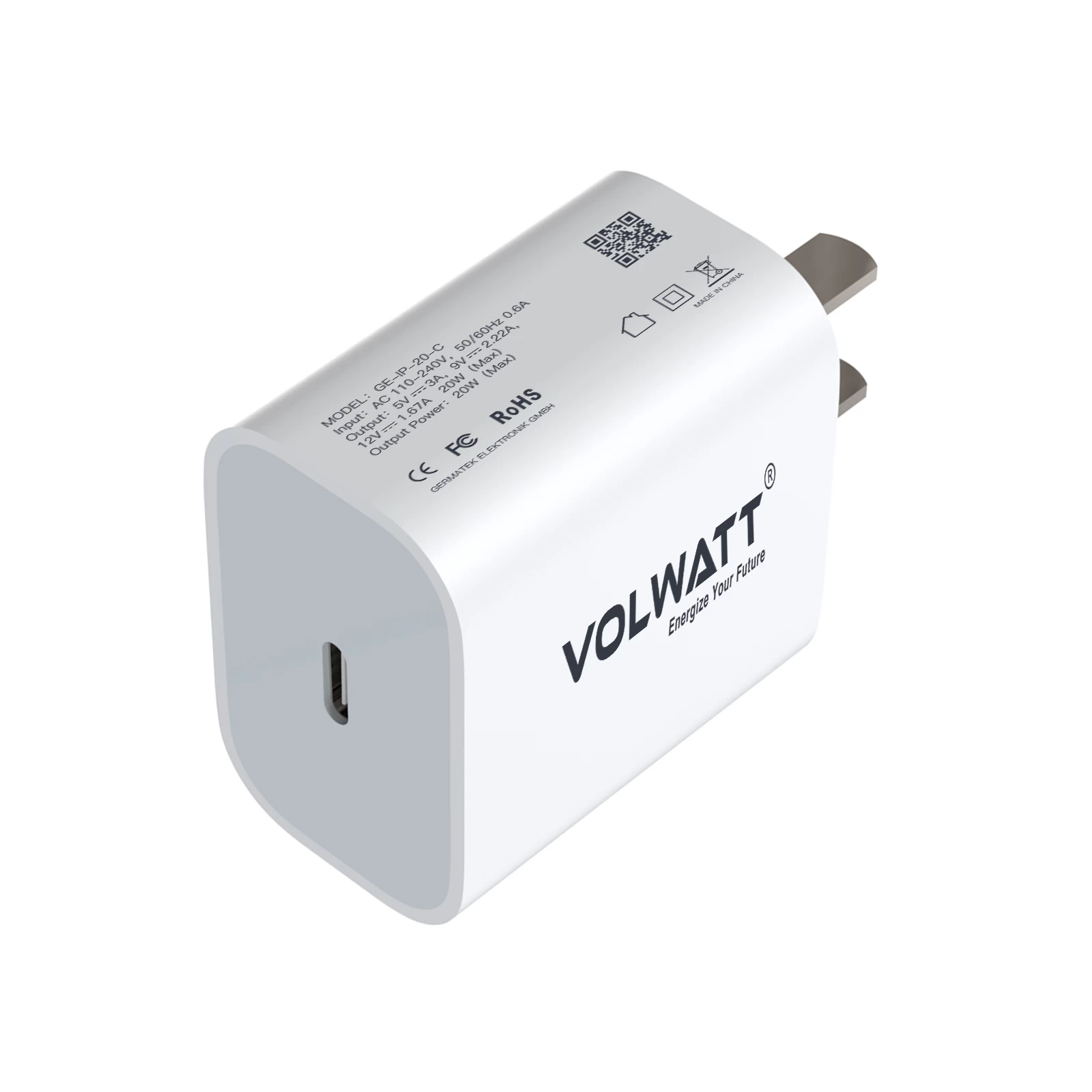 Củ sạc Volwatt Fast Charger 20W GE-IP-20-C