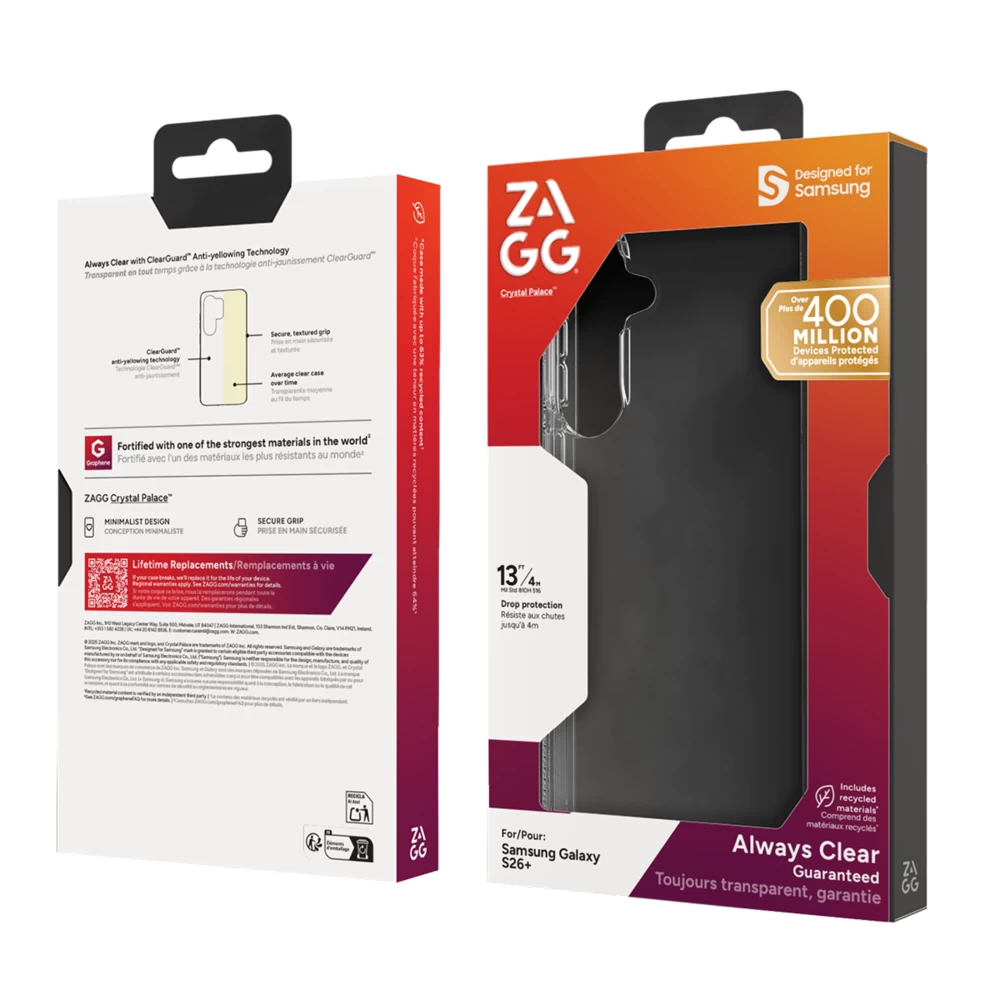 Ốp lưng ZAGG Crystal Palace - Clear cho Samsung S26 Ultra