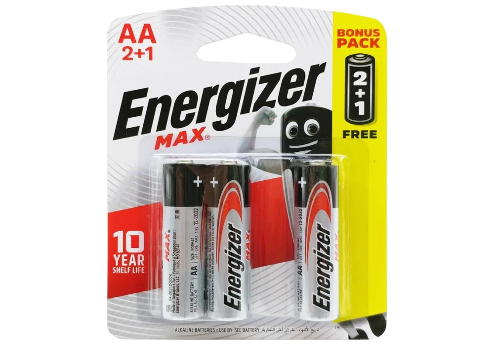 Pin tiểu Energizer MAX AA E91 BP2+1 3 viên (Kiềm)