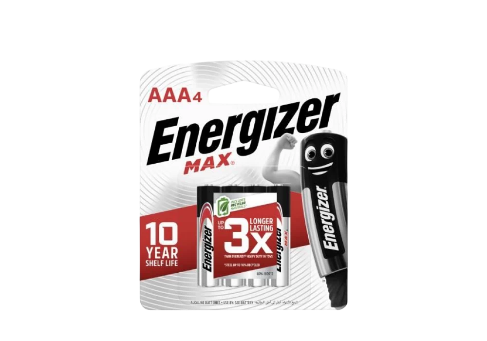 Pin tiểu Energizer MAX AAA E92 BP4 4 viên (Kiềm)