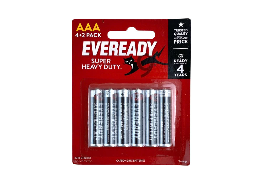 Pin tiểu Energizer Eveready SHD AAA 1212 BP4+2 6 viên (Than carbon)