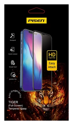 Tấm Dán Cường Lực PISEN TIGER (Ful-screen) iP12 6.1" - Chính hãng Black