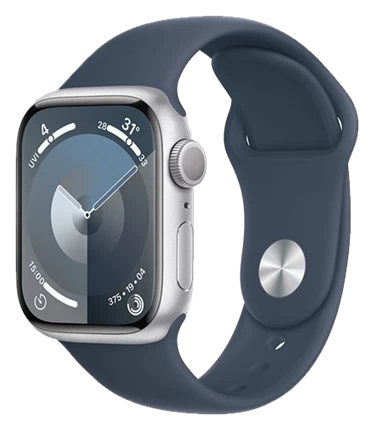 Apple Watch Series 9 - GPS, 45mm - Vỏ Nhôm Dây Cao Su Bạc