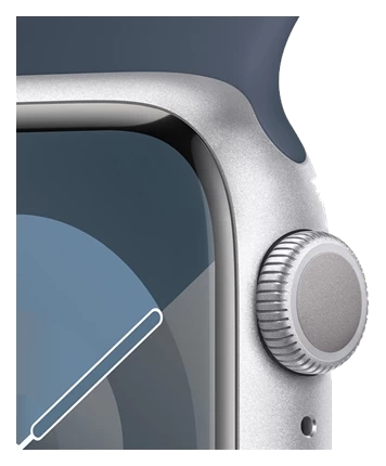 Apple Watch Series 9 - GPS, 45mm - Vỏ Nhôm Dây Cao Su Bạc