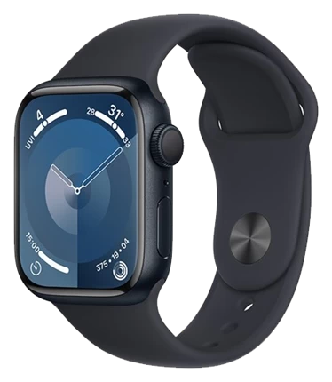 Apple Watch Series 9 - GPS, 45mm - Vỏ Nhôm Dây Cao Su Màu Đen