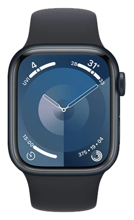 Apple Watch Series 9 - GPS, 45mm - Vỏ Nhôm Dây Cao Su Màu Đen
